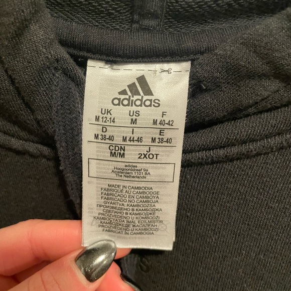 Adidas Women’s Black Pink Stripe Hoodie Size Medium - Picture 7 of 10